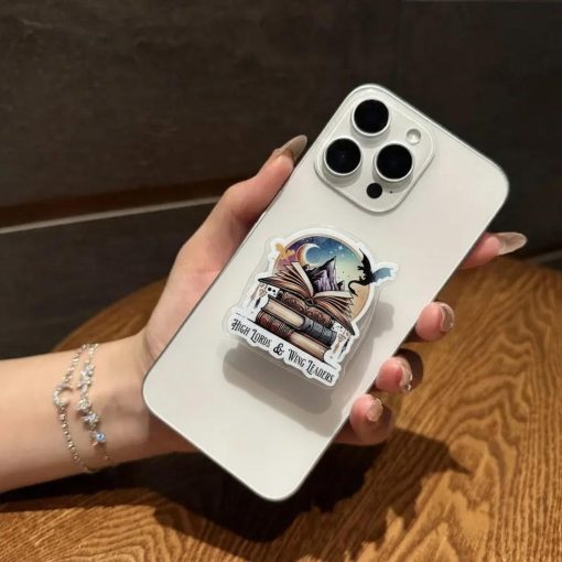 Magical Fantasy Phone Grip – "High Lords and Wing Leaders" , Enchanted Books with Mountain View, Perfect Gift for Book Lovers & Fantasy Fans