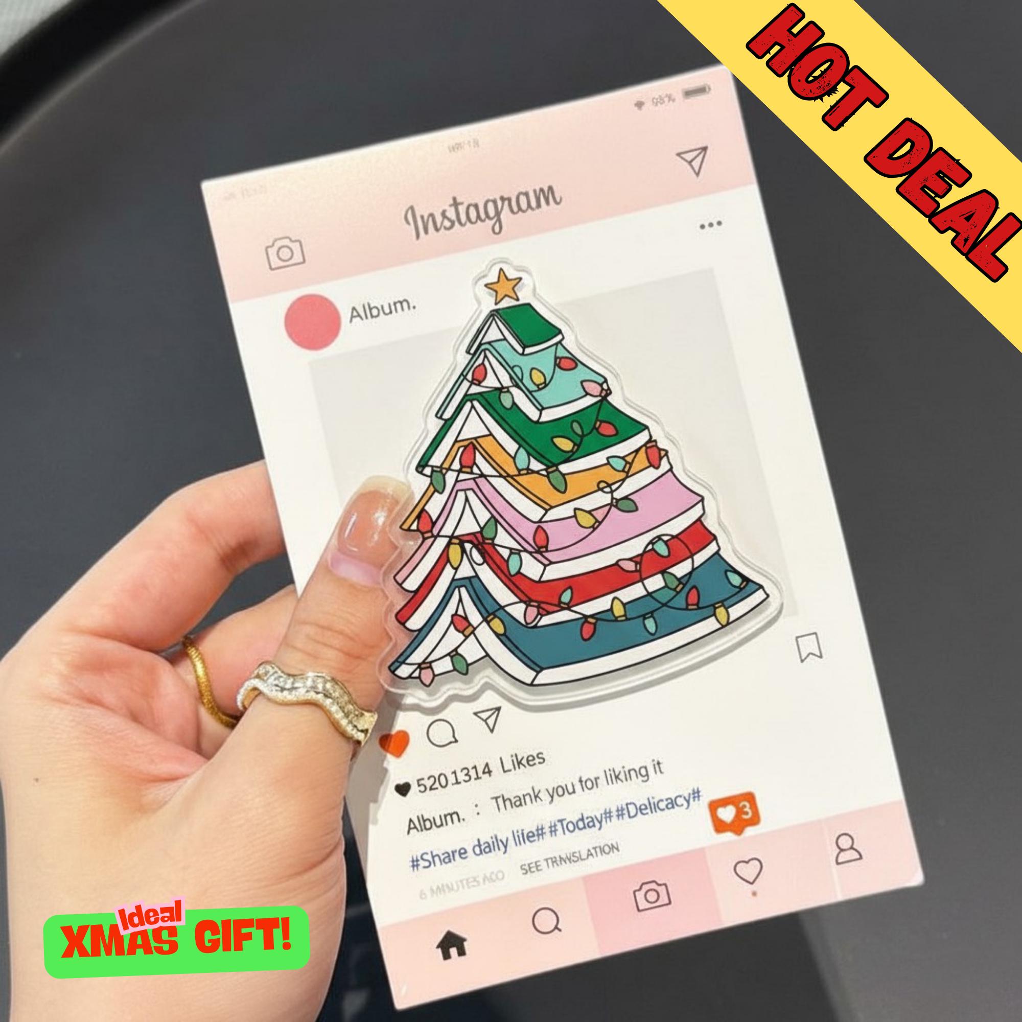 Book Christmas Tree Magsafe Phone Grip – Festive Holiday Grip, Cute Xmas Phone Stand, Gift for Book Lovers, Christmas Tree Phone Holder