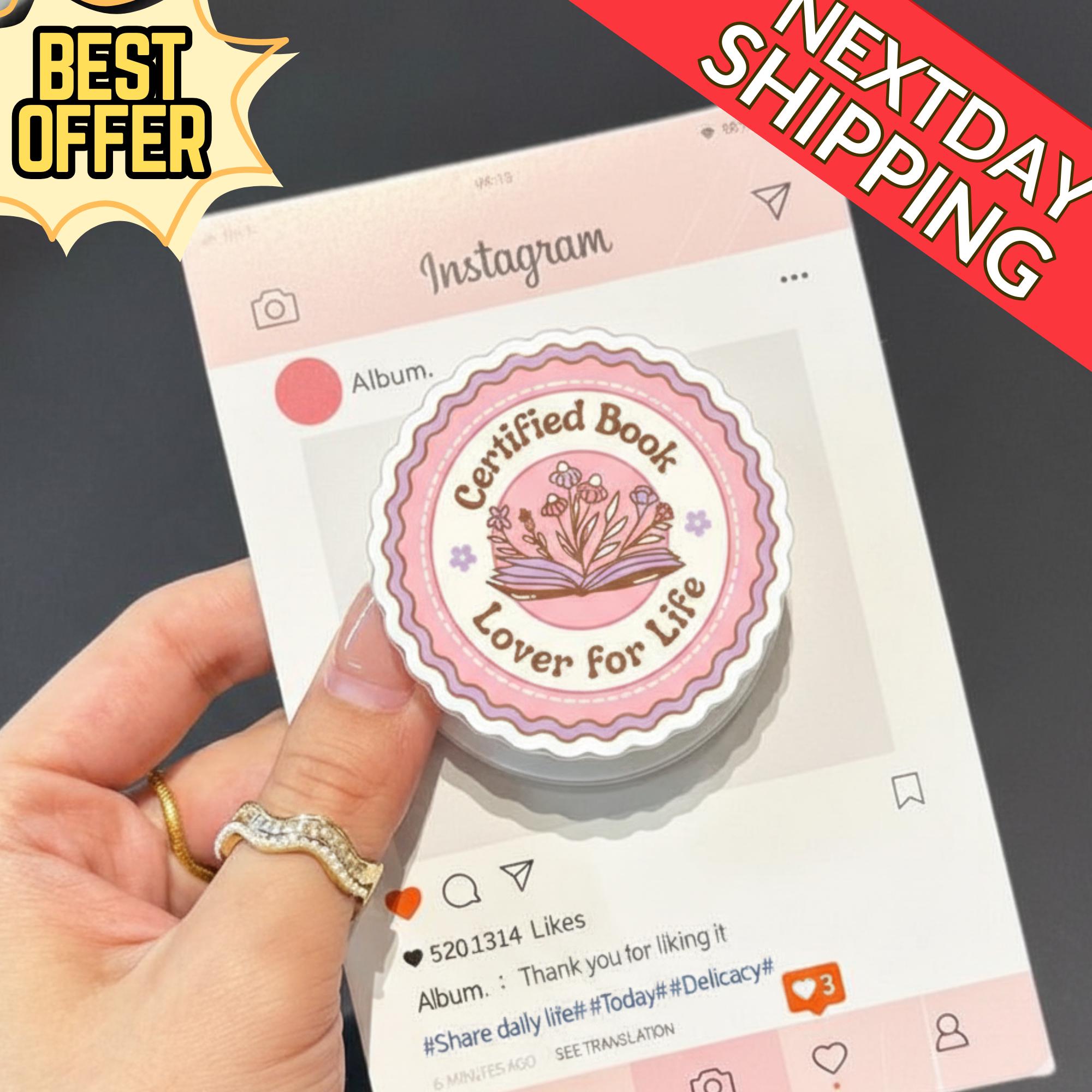 Certified Book Lover for Life Magnetic Phone Grip, Bookish Phone Accessory, Book Lover Gift, Literary Magsafe Phone Stand, Bookworm Gift