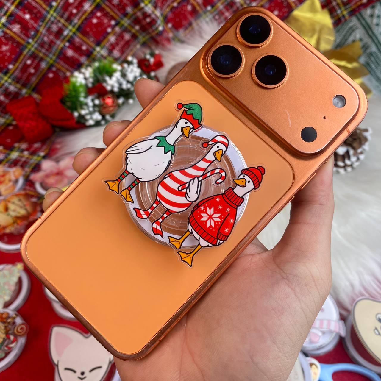 Christmas Geese MagSafe Phone Grip, Holiday Phone Stand