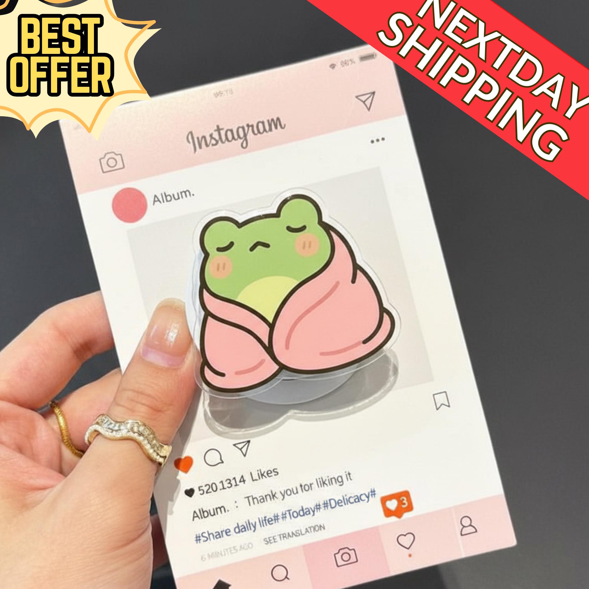 Cozy Frog MagSafe Phone Grip – Cute Frog Wrapped in Blanket, Fall Magnetic Phone Stand, Animal Phone Accessory, Cute Gift for Frog Lovers