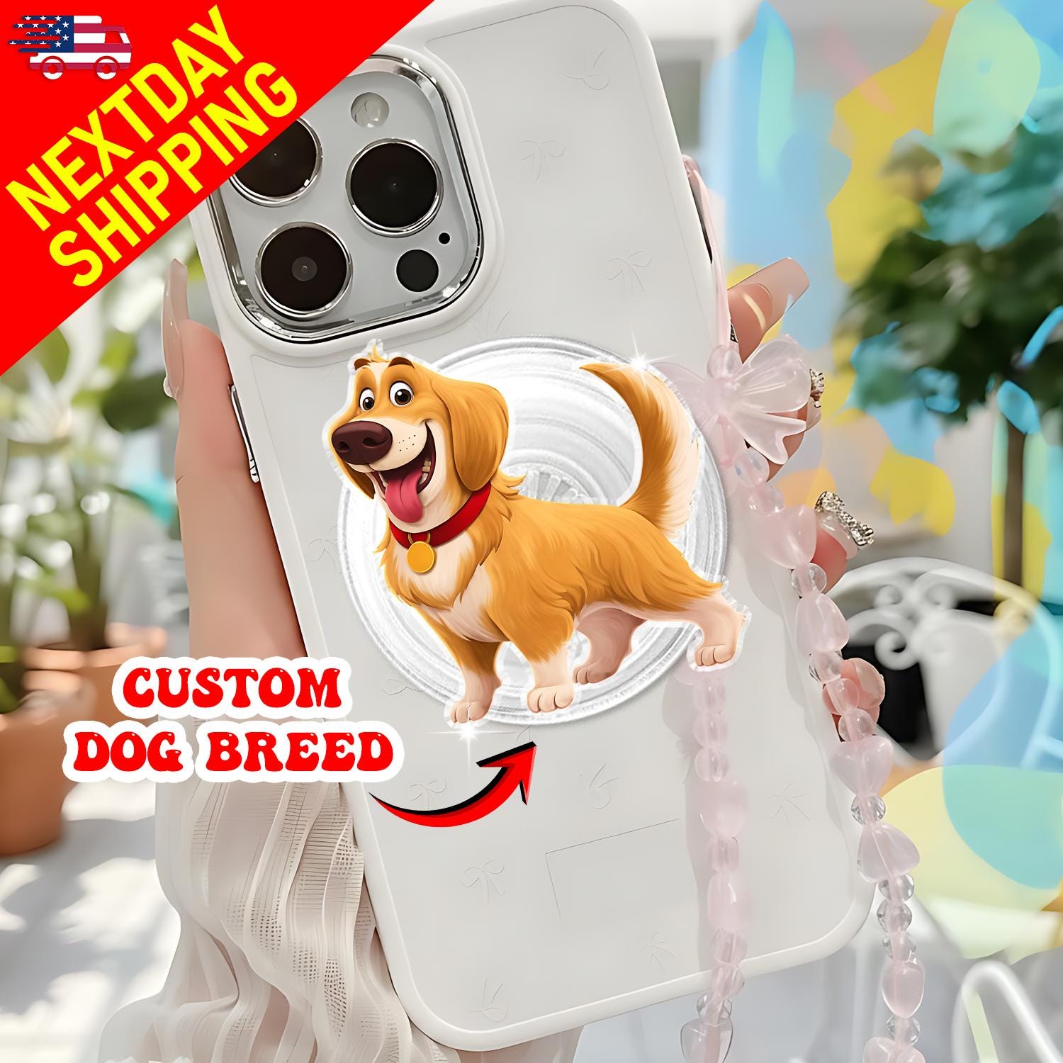 Custom Dog Breed Magnetic Phone Grip, Cute Cartoon Puppy Pop Socket, Phone Holder Pet Lover Gift, Magsafe Phone Stand for Dog Lovers