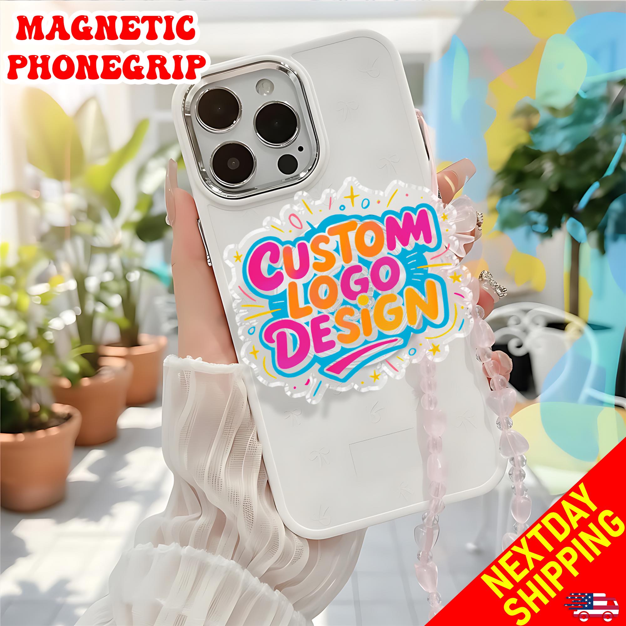 Custom Logo Magnetic Phone Grip, Personalized Business Branding Phone Stand, Magnetic Grip, Company Logo Grip, Custom Phone Holder