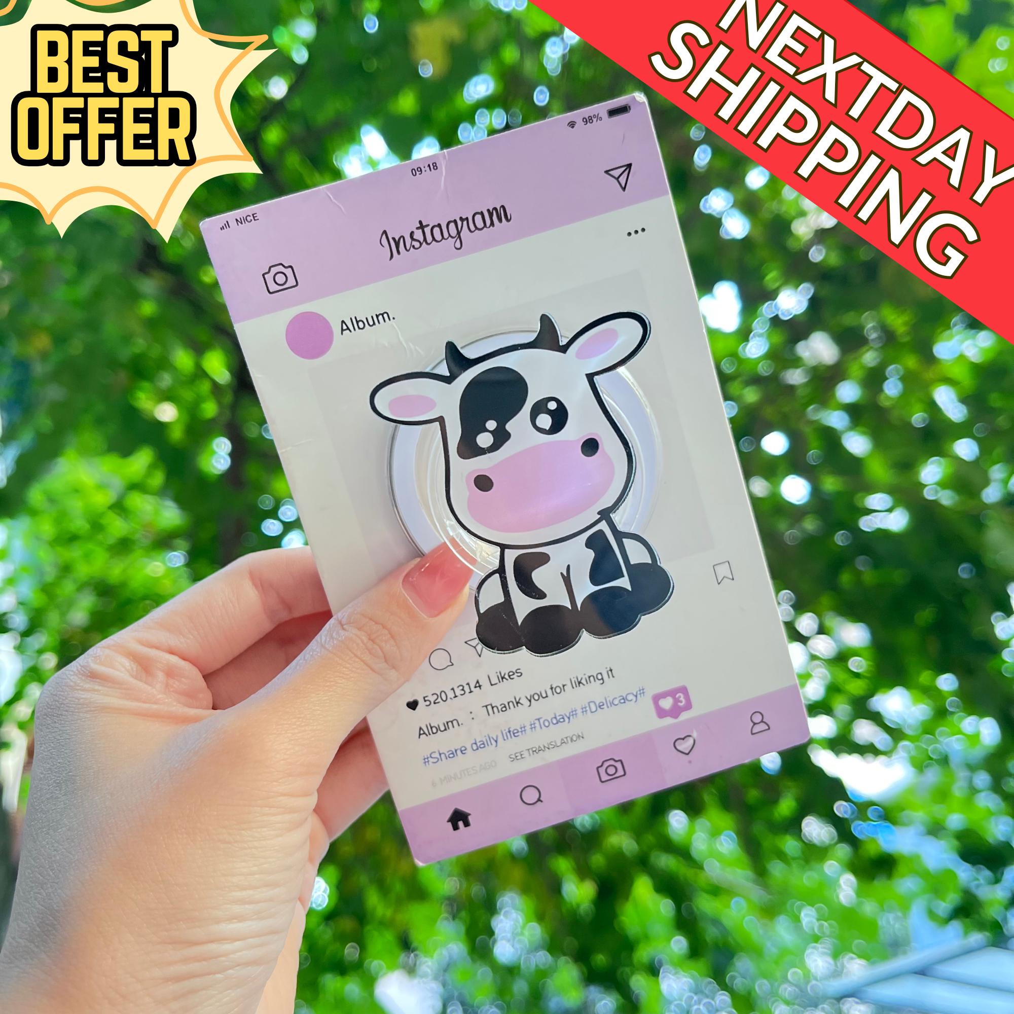 Cute Cow Magnetic Phone Grip: Adorable Cow Face Phone Grip, Kawaii Magsafe Phone Holder, Perfect Gift for Cow Lovers
