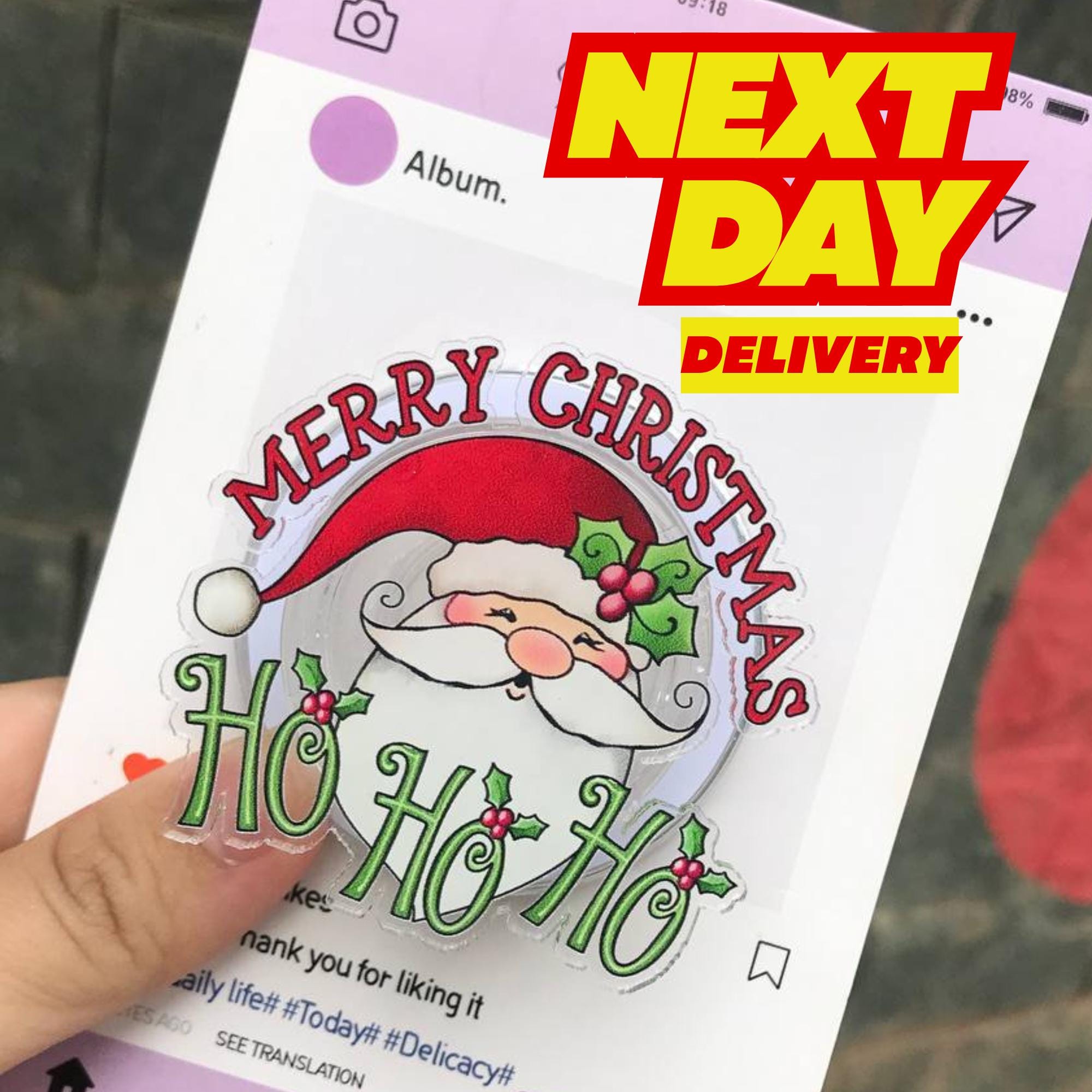 Cute Santa Clause MagSafe Phone Grip: Merry Christmas Magnetic Phone Holder, Holiday Gifts for Phone, Kindle Users