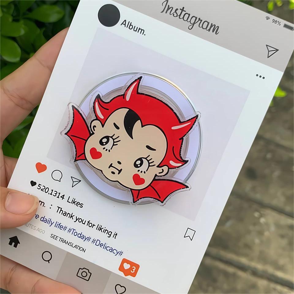 Devil Kewpie Baby MagSafe Phone Grip: Cute Halloween Spooky Phone Holder, Kawaii Style Grip, Gift for Phone or Kindle Lovers