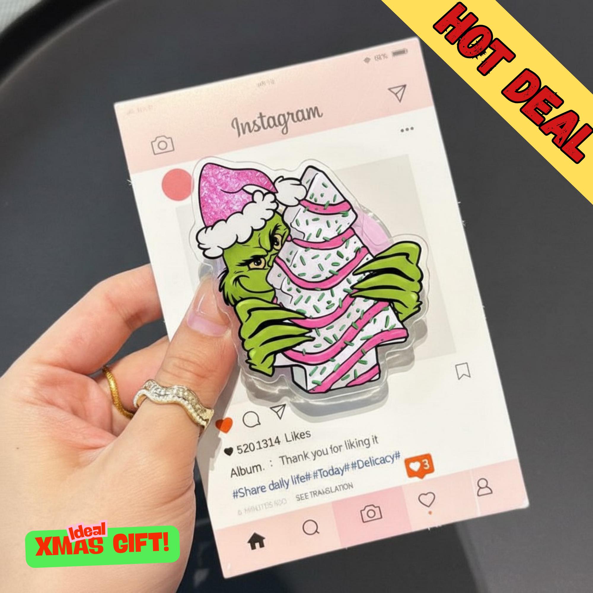 Fun Monster Christmas Phone Grip – Festive Gift, MagSafe Magnetic Phone Holder, Fun Xmas Phone Stand, Holiday Phone Accessory