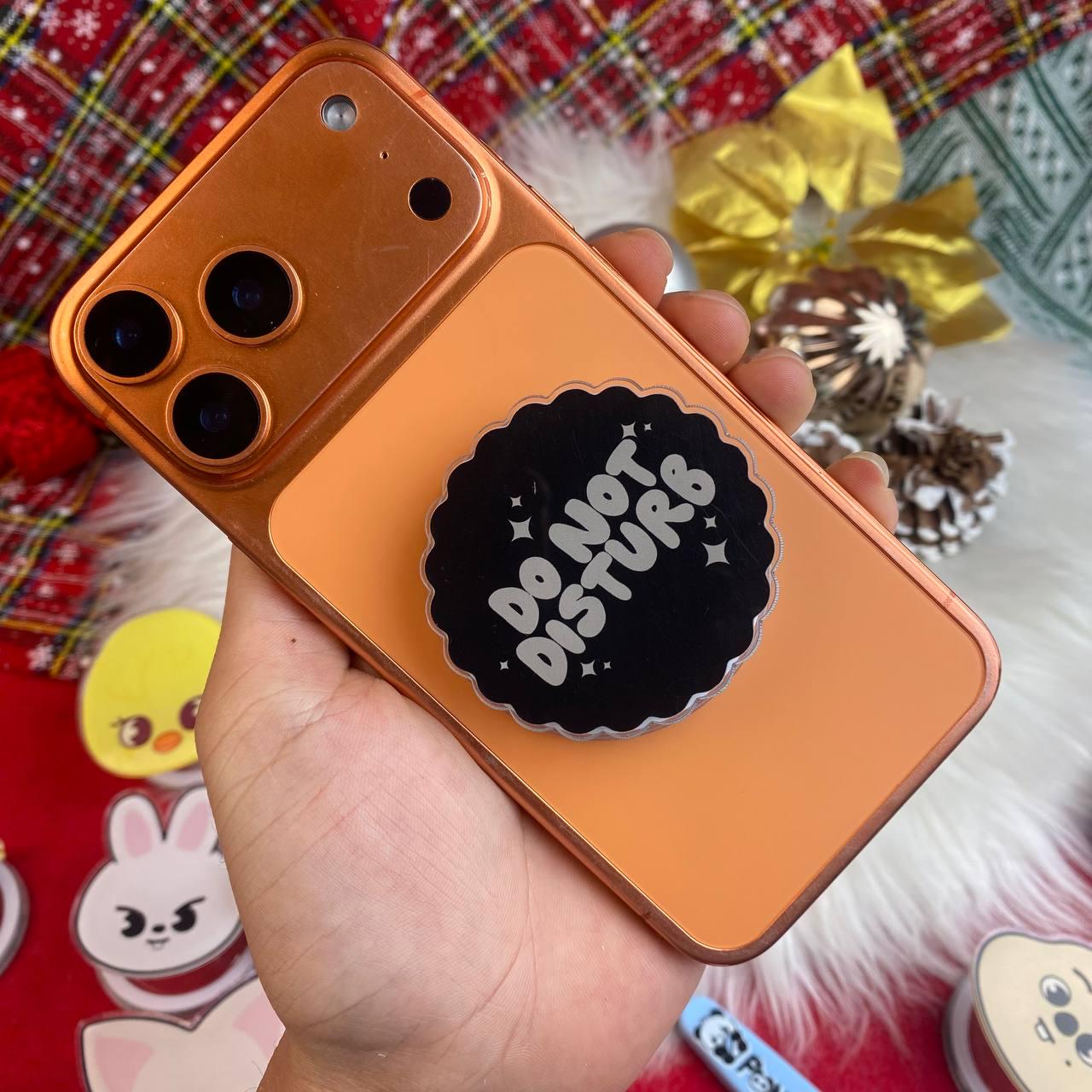 Funny 'Do Not Disturb' MagSafe Phone Grip, Black & White Phone Stand