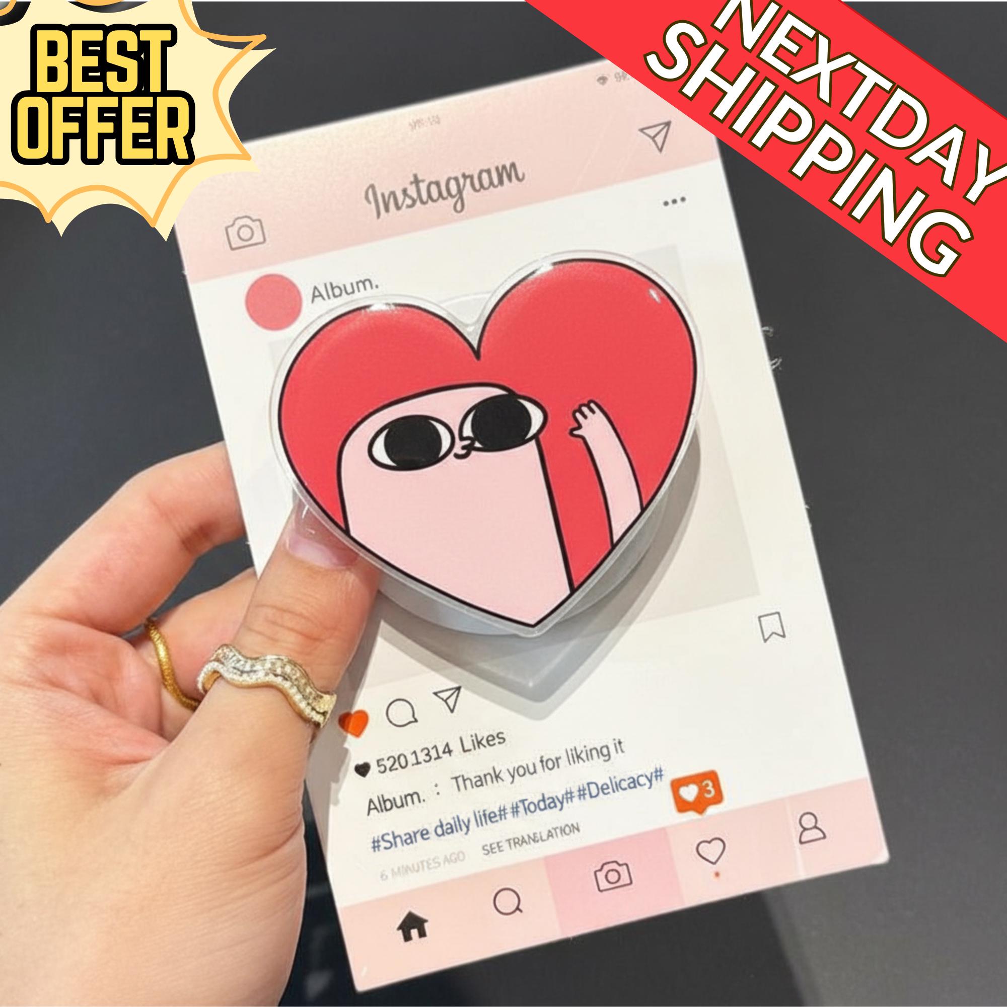 Heart-Shaped Love Magnetic Phone Grip – Cute Kawaii Character Magsafe Phone Stand, Adorable Heart Phone Holder, Fun Cute Gift for Friends