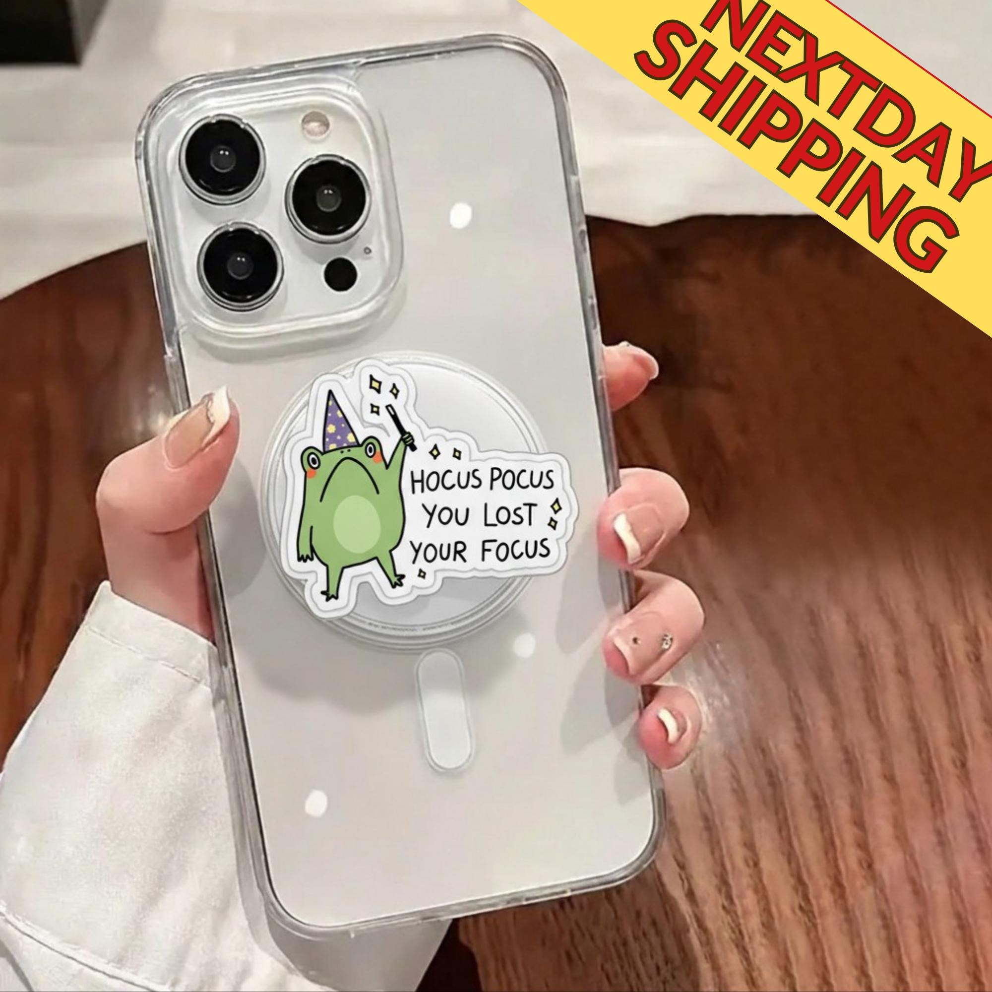 Hocus Pocus Frog Phone Grip – Cute Kawaii Popgrip, Fun Focus Reminder Accessory for Students & Professionals