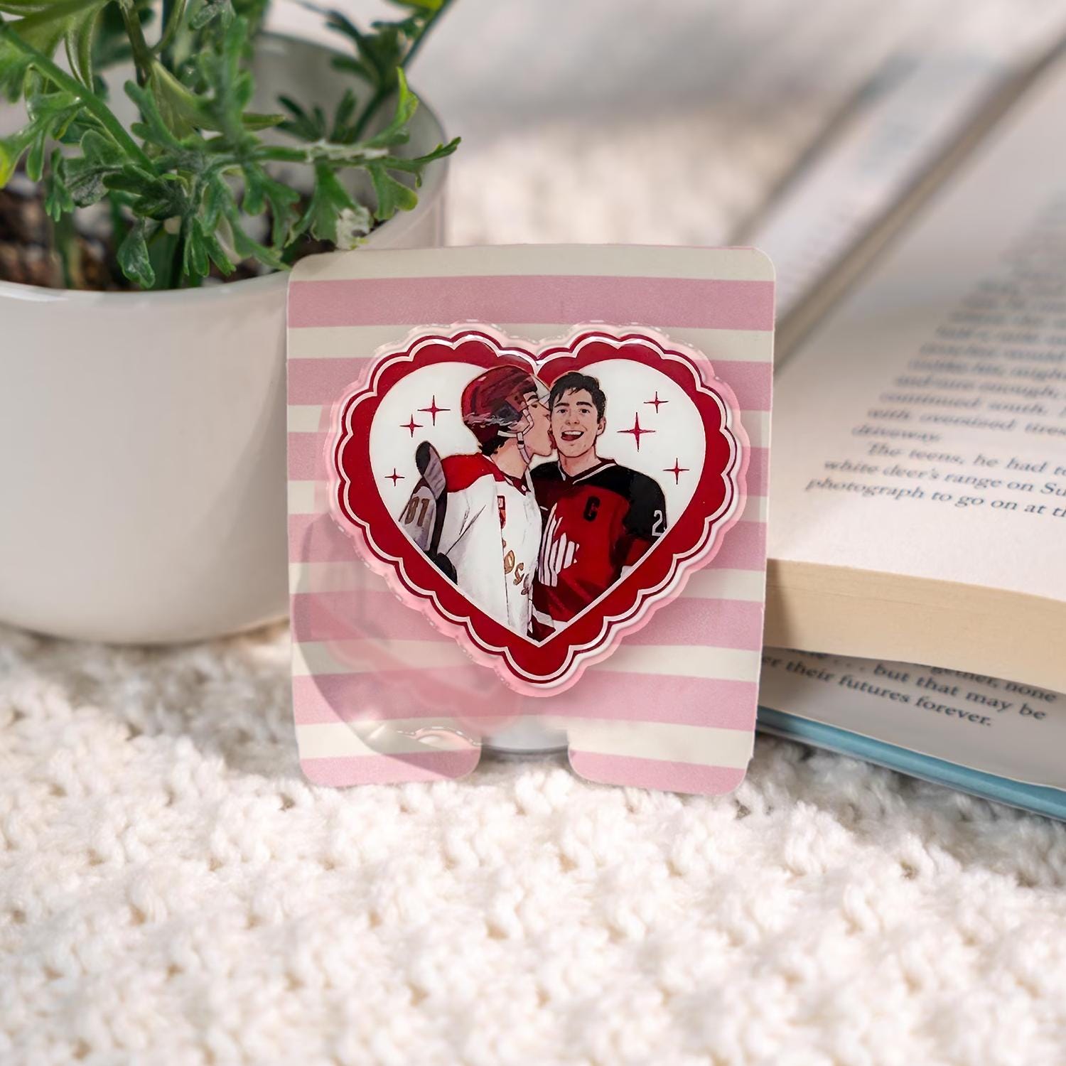 Hollander & Rozanov Hockey Jersey Magnetic Phone Grip, Hockey Sports Fan Phone Holder, Hockey Romance Kindle Grip: Acrylic Phone Stand