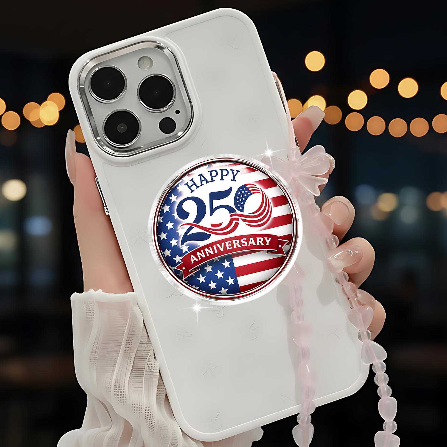 Independence Day 2026 Magnetic Phone Grip, USA 250th Anniversary Patriotic Pop Grip, 4th of July Gift, 250th Anniversary USA Phone Grip