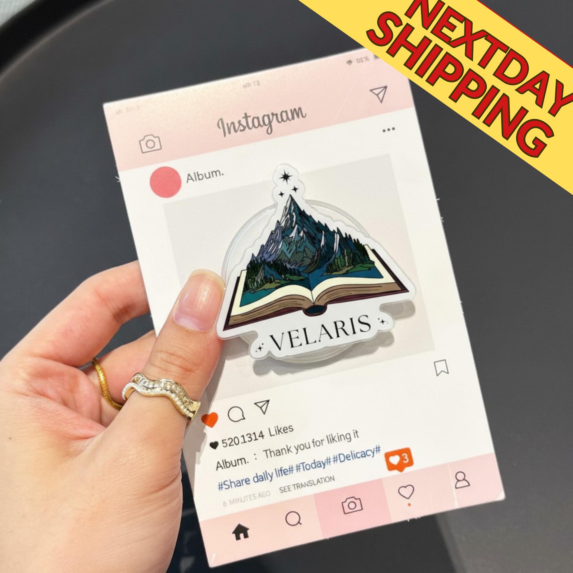 Magical Mountain and Book Magsafe Phone Grip – Fantasy Design with Stars & Majestic Peaks, Perfect Gift for Book Lover, Fantastic Grip