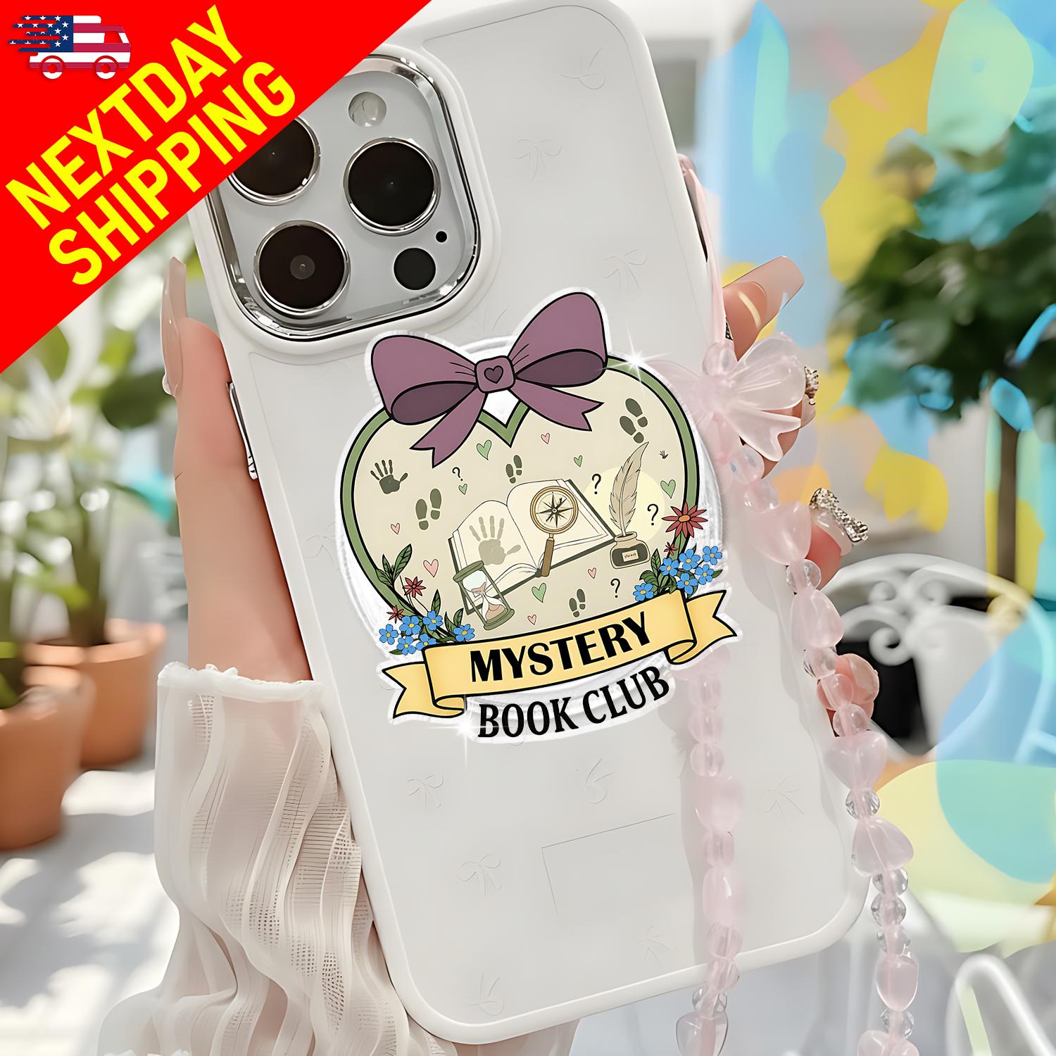 Mystery Book Club Heart MagSafe Phone Grip, Bookish Phone Holder for Readers, Cozy Reading Club Gift, Magnetic Phone Grip