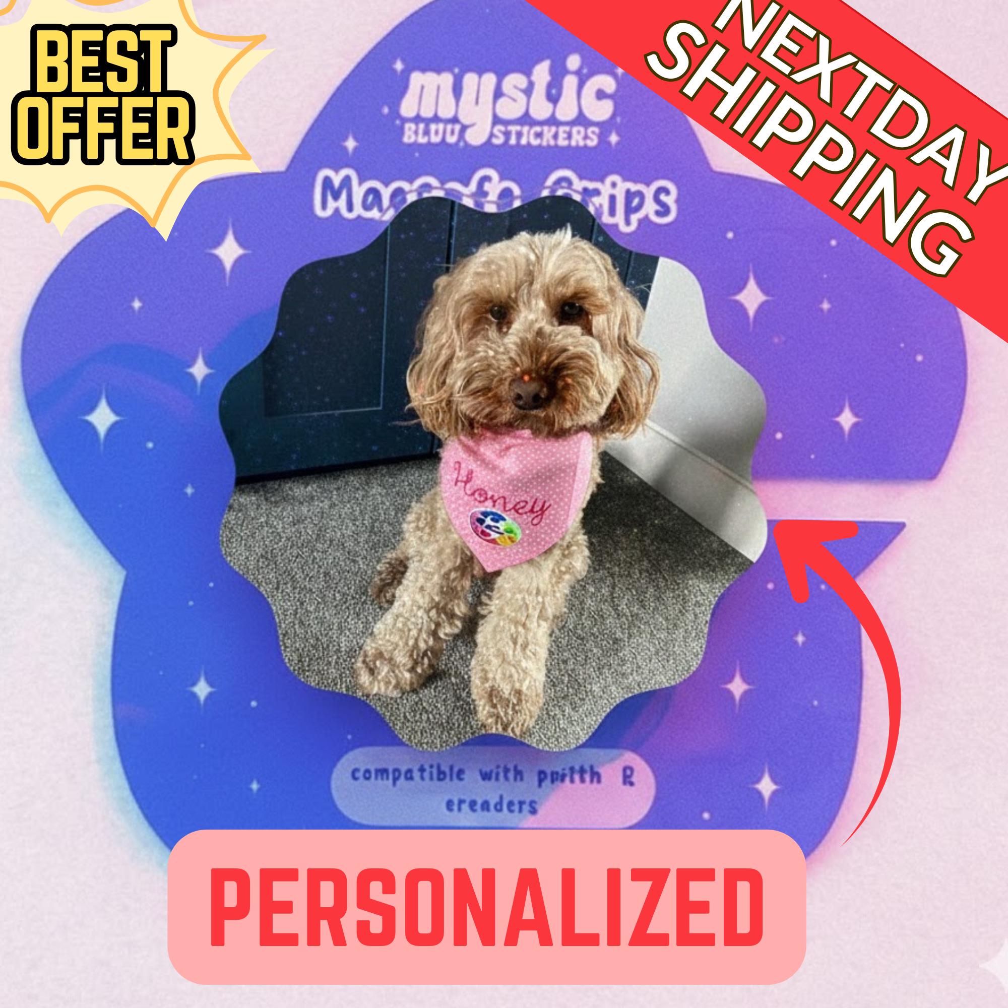 Personalized Magnetic Phone Grip – Customizable "Honey" Bandana Dog Magsafe Phone Stand, Kawaii Pet Accessory, Best Offer