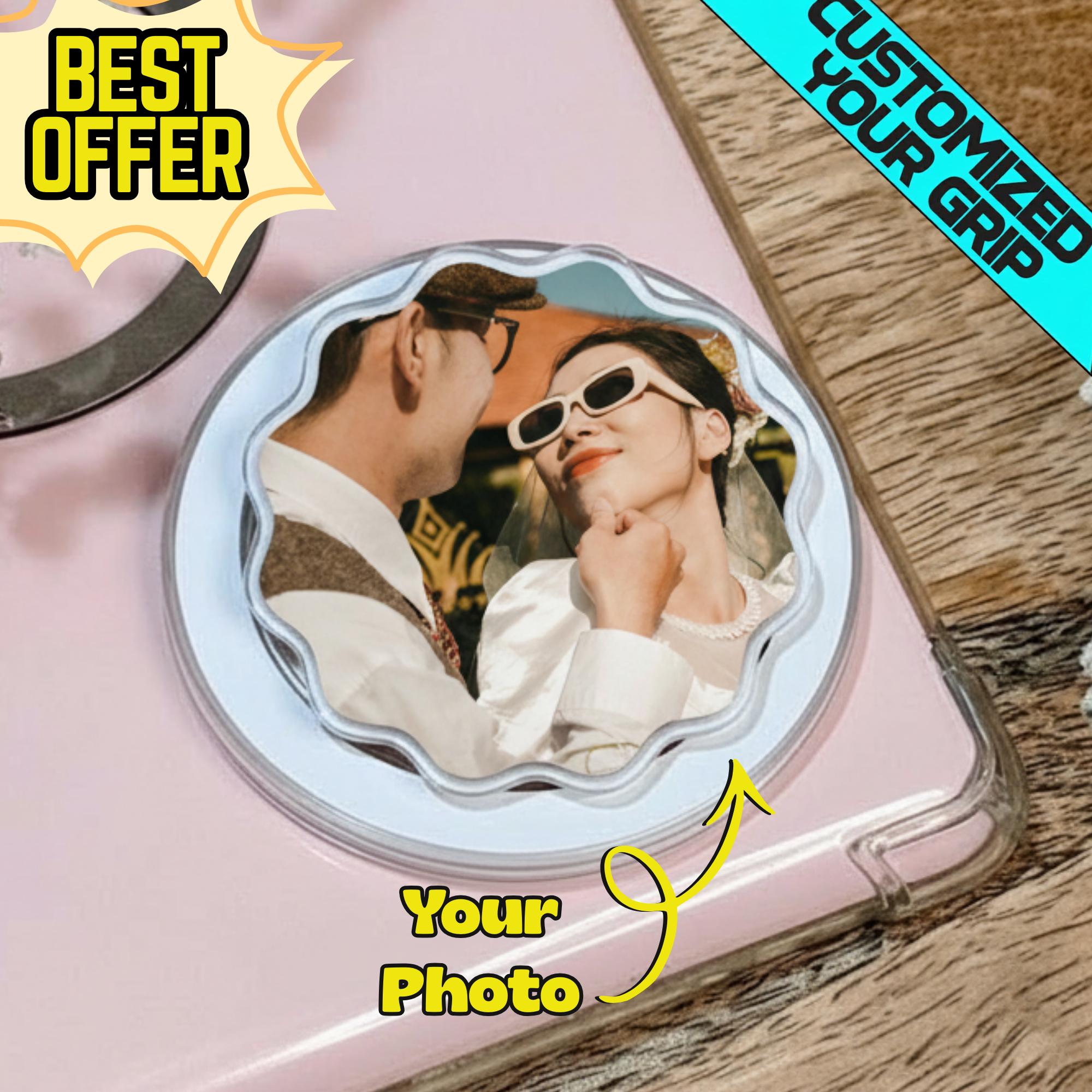 Personalized Your Photo MagSafe Phone Grip: Custom Family, Pets, Couples Magnetic Phone Holder, Cute Gift for Loved One, Gift for Hers