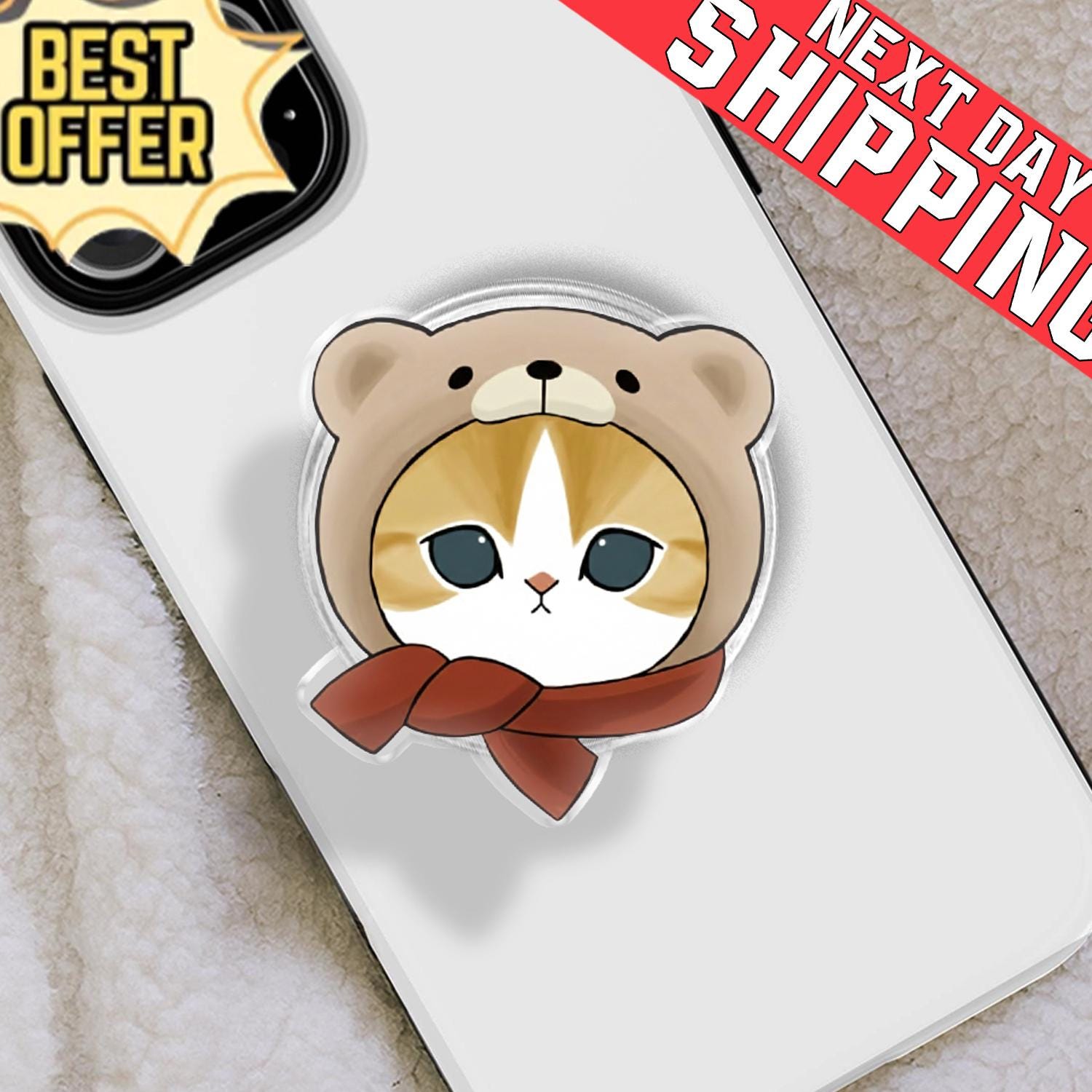 Pink Ruffle Heart Phone Grip, Aesthetic Coquette MagSafe Pop Socket, Romantic Vintage Rose Gift, Shabby Chic Heart Mobile Stand