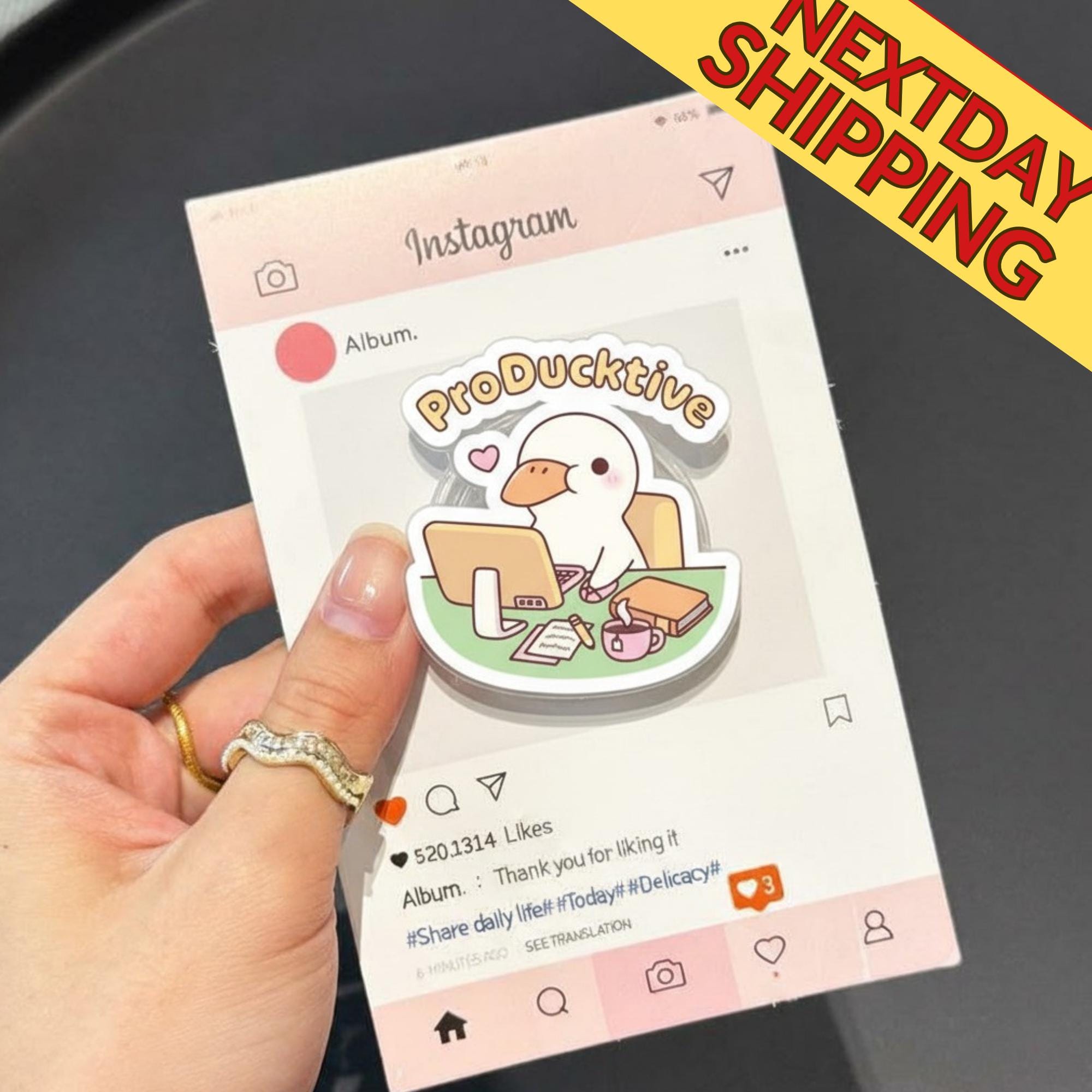 ProDucktive Duck Magsafe Phone Grip – Cute Kawaii Productivity Magnetic Kindle Holder, Fun Accessory for Work & Study Lovers