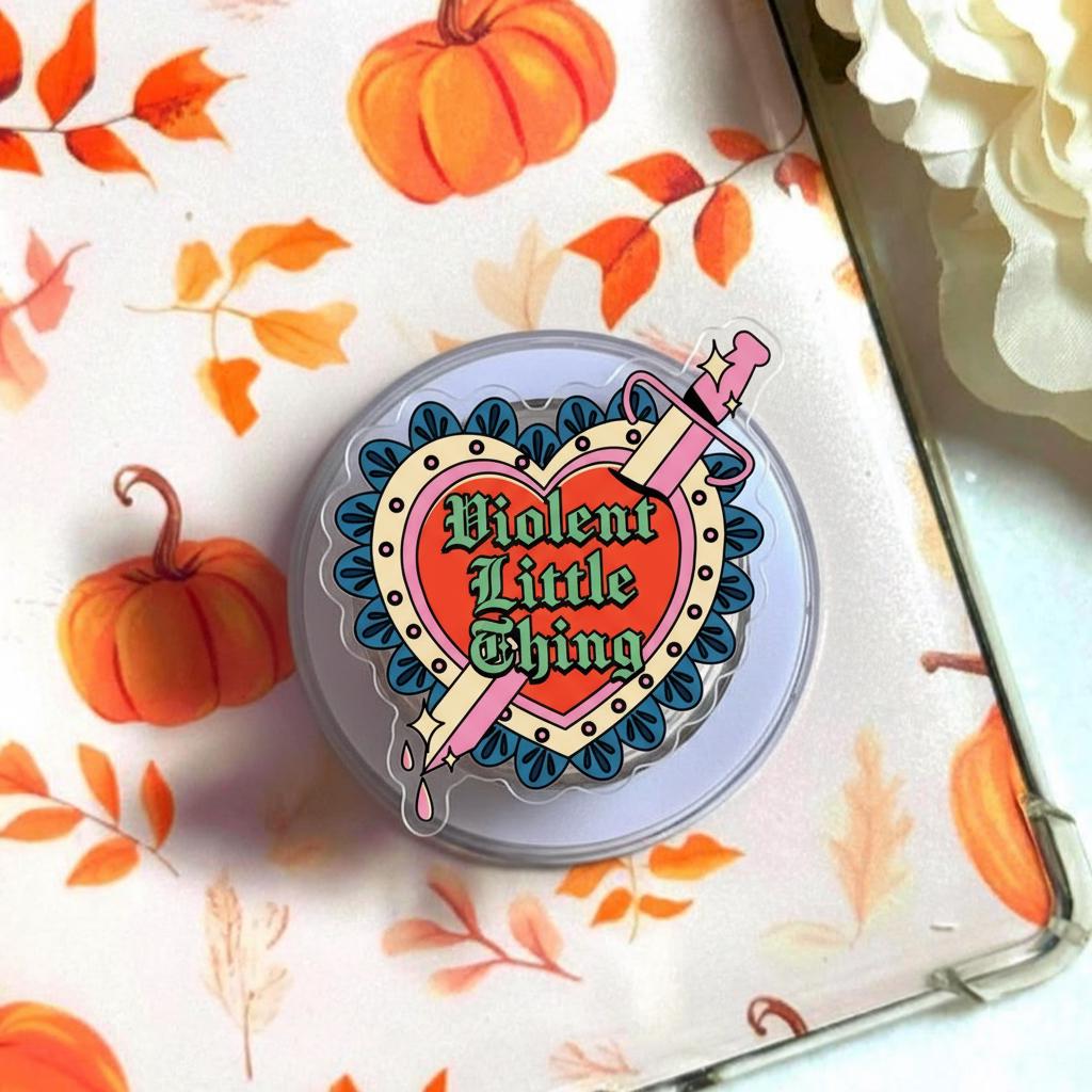 Violent Little Thing MagSafe Phone Grip – Heart & Sword Magnetic Phone Holder, Fantasy Kindle Popgrip, Book-Inspired Holder, Ideal Gifts