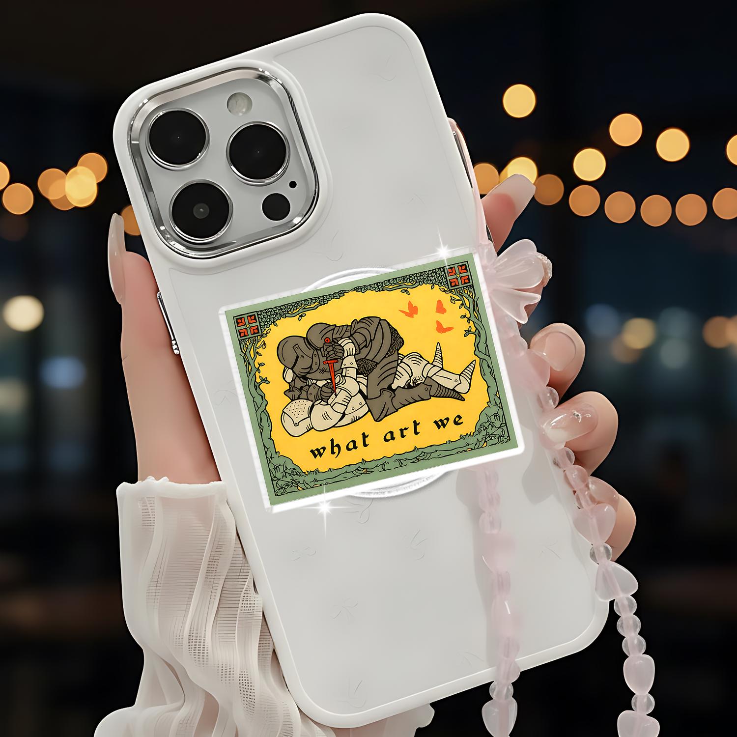 What Art We Magnetic Phone Grip – Medieval Political Art Phone Holder, Activist Aesthetic Phone Stand, Dark Humor Protest Gift